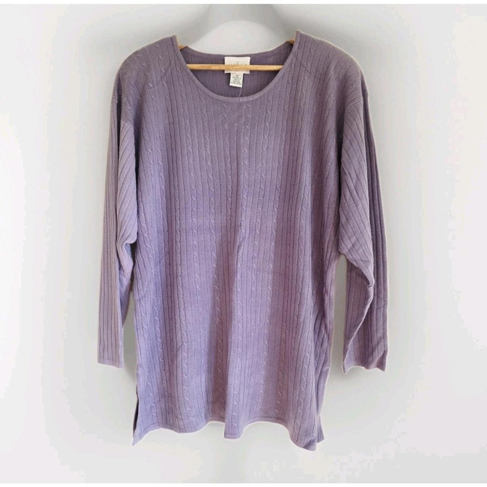 Adrian Jordan Women's Sweater Knit  Purple Plus Size 2X New Long Sleeve